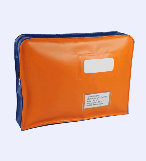 Posttasche orange-blau